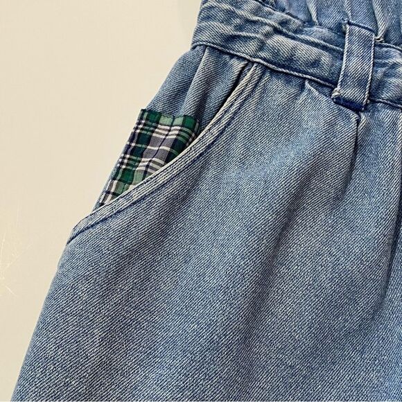 Lauren Brooke Vintage 1980's Denim & Plaid Overalls Romper Women's Size MED - Picture 11 of 16